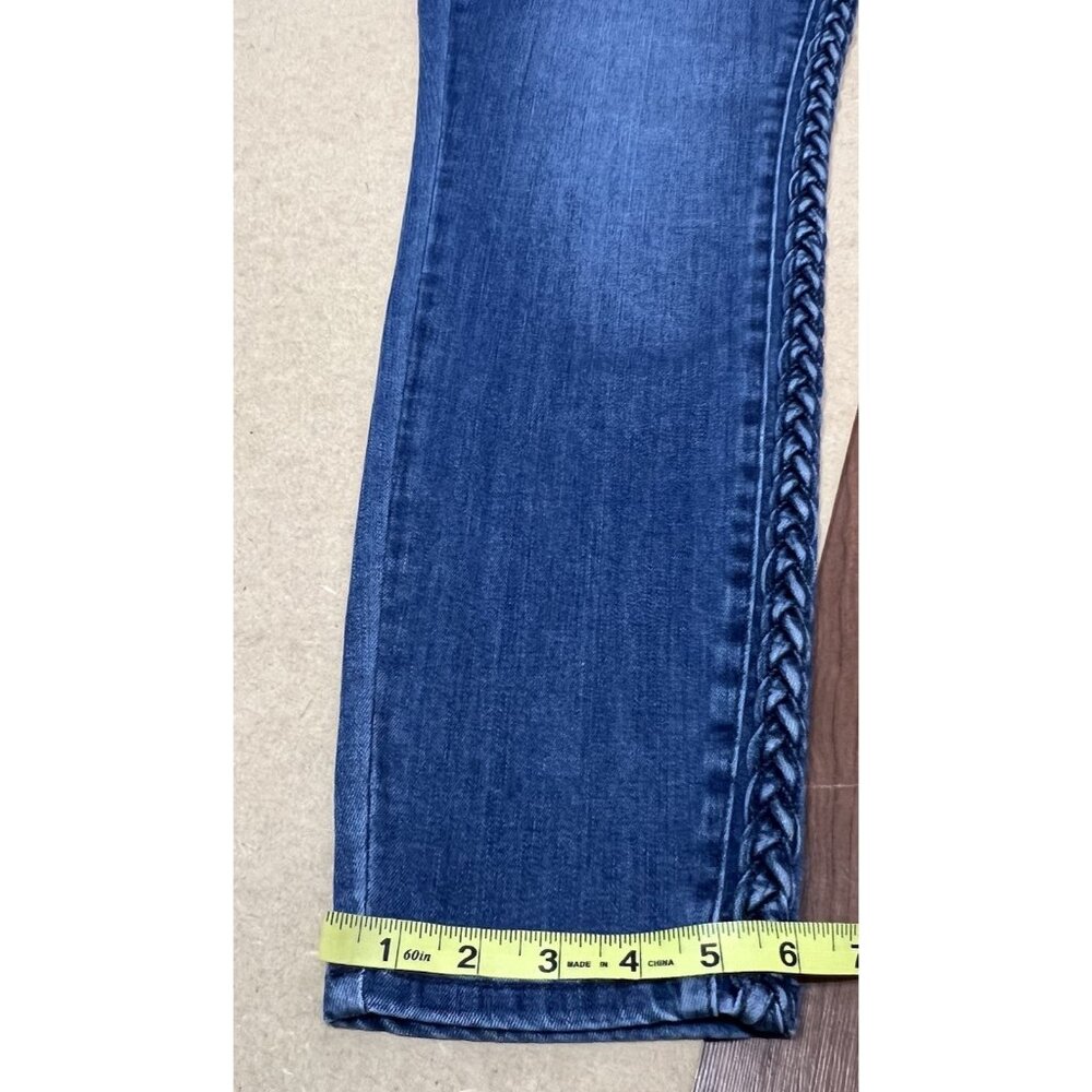 Judy Blue Women Size 15/32 Jeans Relaxed Fit Braided Detail Blue Stretch - Picture 11 of 16